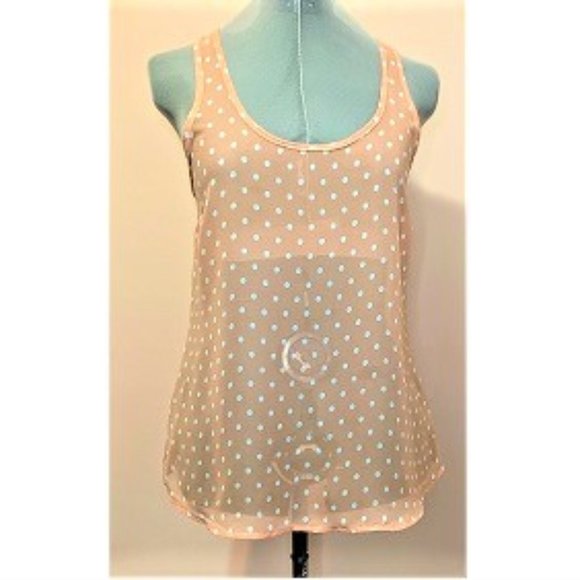 Curt Polka Dot Racerback Tank Top - Picture 1 of 5